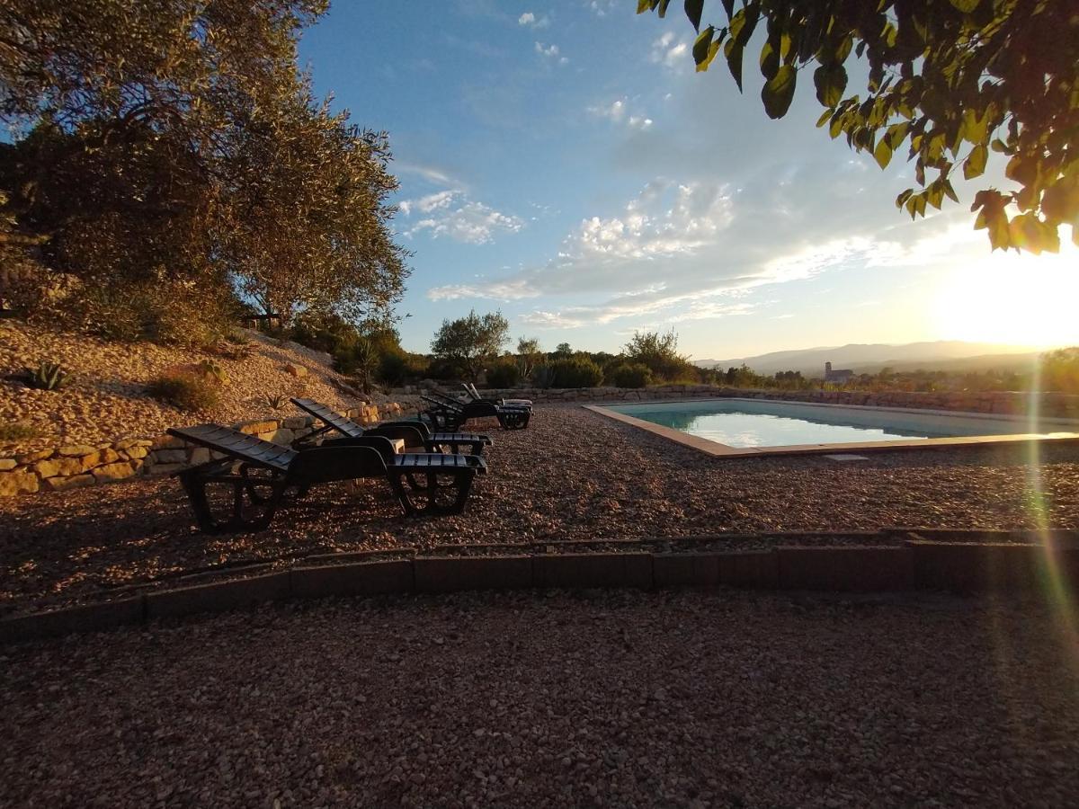 Bed and Breakfast Les Agaves Piscine Panoramique Vue Exceptionnelle Гроп'єрр Екстер'єр фото